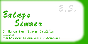 balazs simmer business card